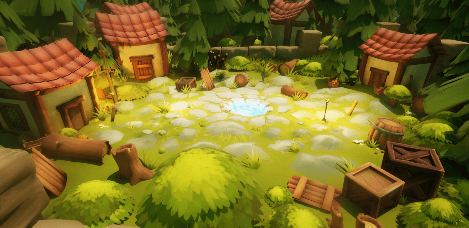 Medieval Village - Medieval Village Hand-Painted Style Battle Arena